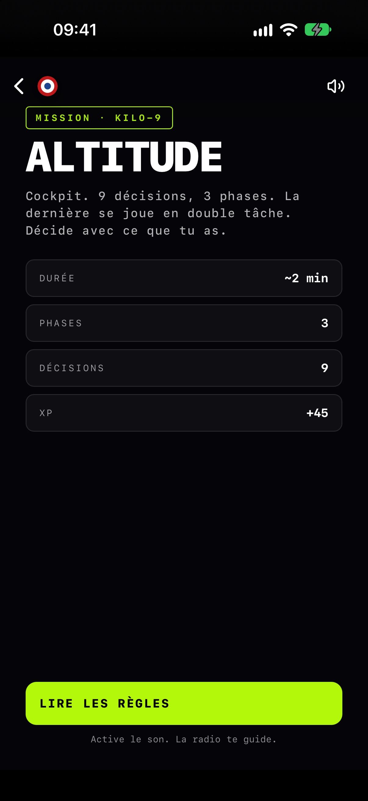 Mission Altitude : 9 décisions, 3 phases