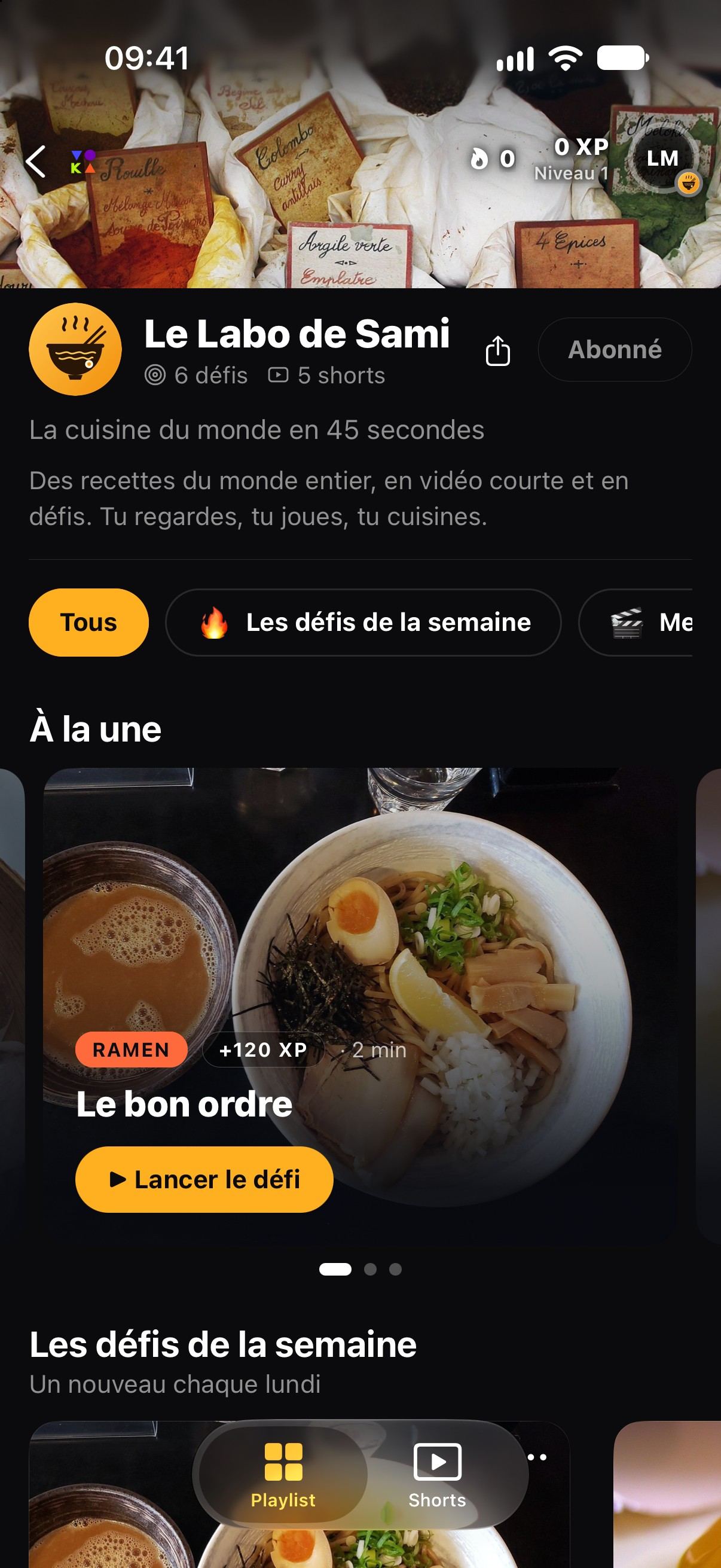 La chaîne qui publiera le défi